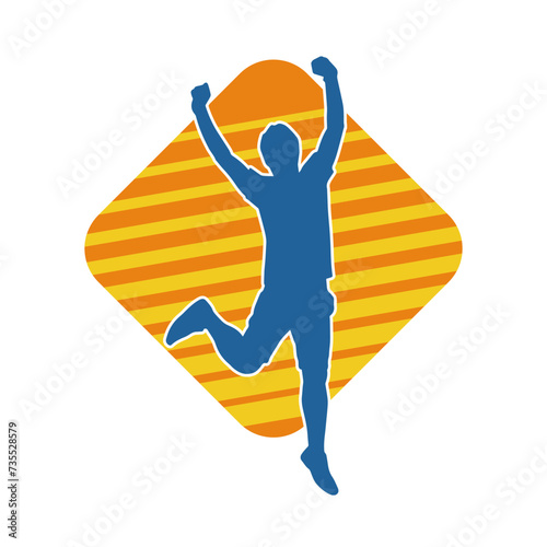 Silhouette of a man in dancing pose. Silhouette of a male dancer in performing pose.