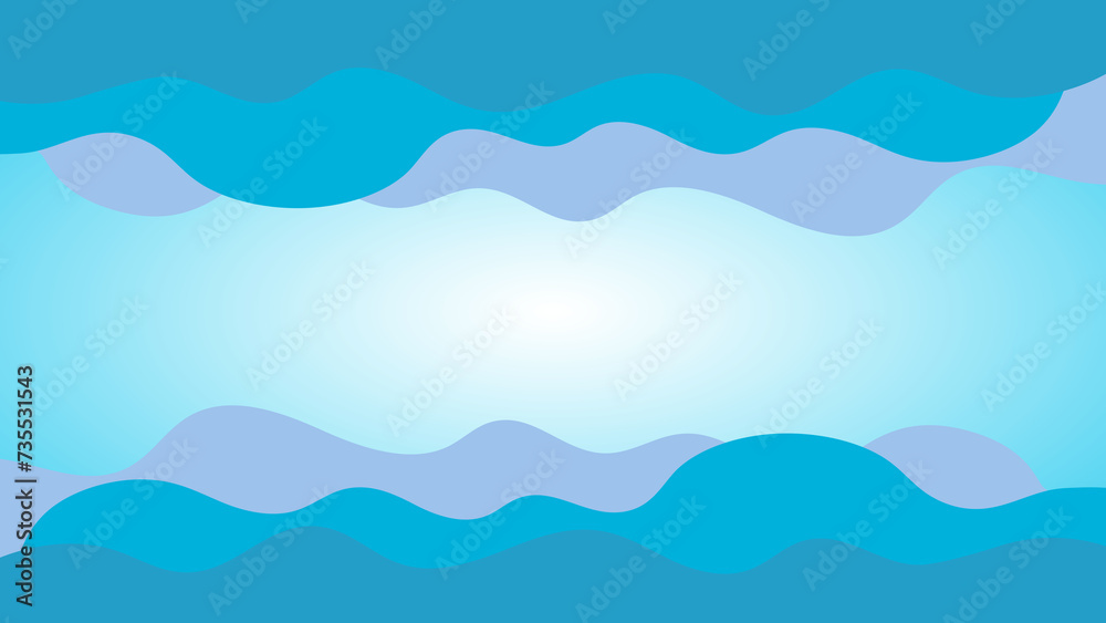 シンプルな海のフレーム　背景素材　ブルー