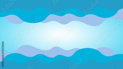 シンプルな海のフレーム 背景素材 ブルー