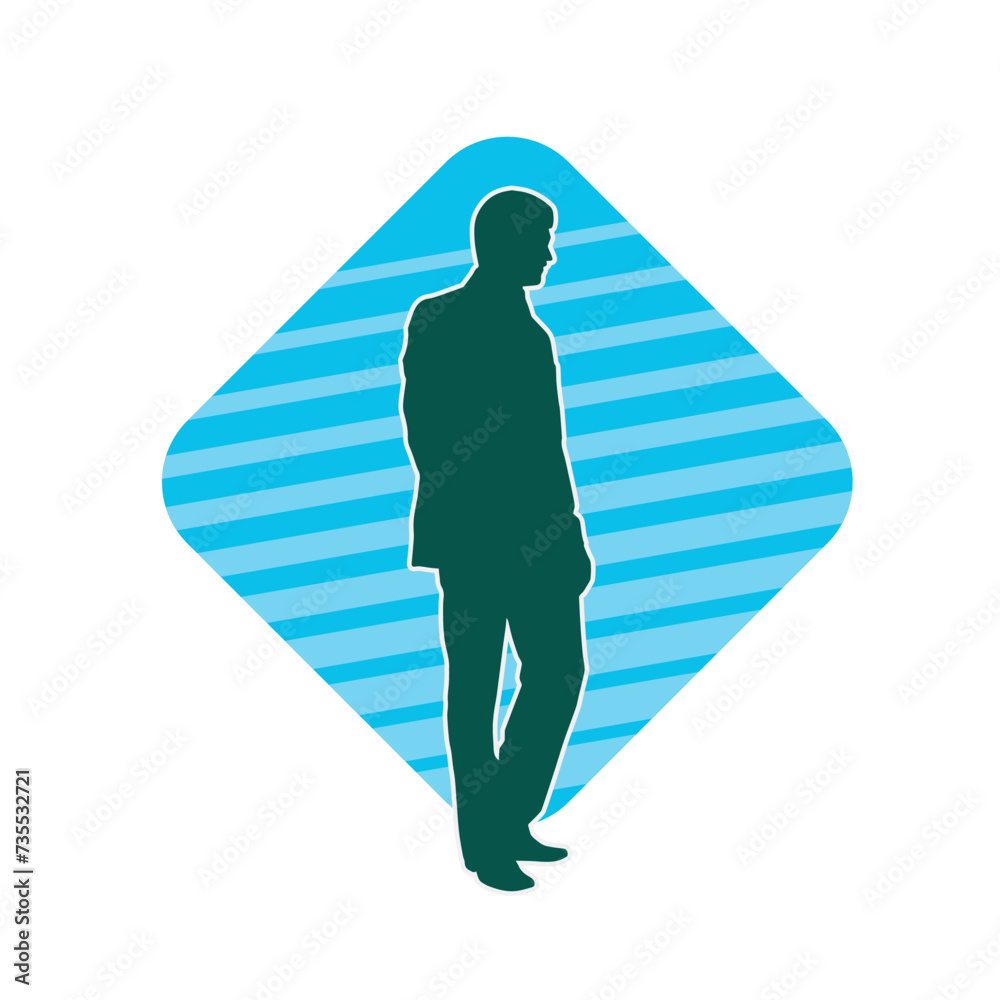 Silhouette of a corporate male in business man suit Silhouette of a corporate male in business man suit