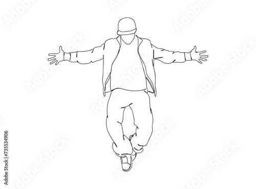 Hip Hop Dancer Single Line Drawing Ai  EPS  SVG  PNG  JPG zip file