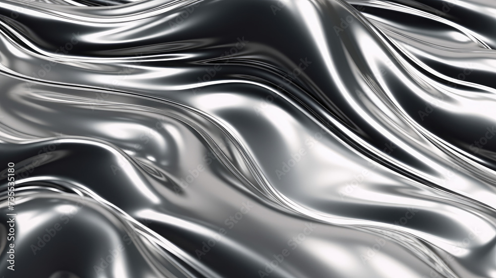 Holographic silver chrome gradient waves , liquid texture abstract background. Liquid surface, ripples, reflections. 3d render illustration. Holographic silver chrome gradient waves , liquid texture abstract background. Liquid surface, ripples, reflections. 3d render illustration.