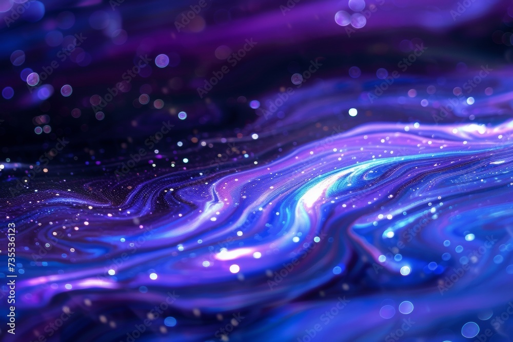 In an ethereal universe, purple and blue hues flow together, creating a cosmic fluidity that speaks to the soul's longing for the vastness of space.
In an ethereal universe, purple and blue hues flow together, creating a cosmic fluidity that speaks to the soul's longing for the vastness of space.