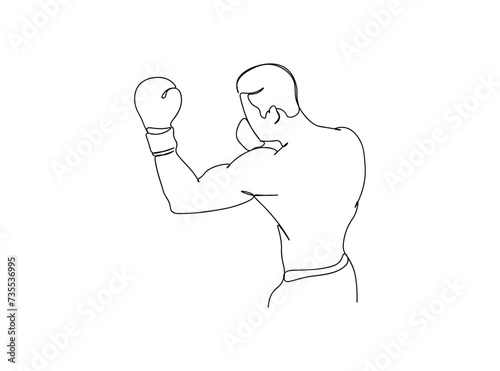 Boxing Player Single Line Drawing Ai, EPS, SVG, PNG, JPG zip file