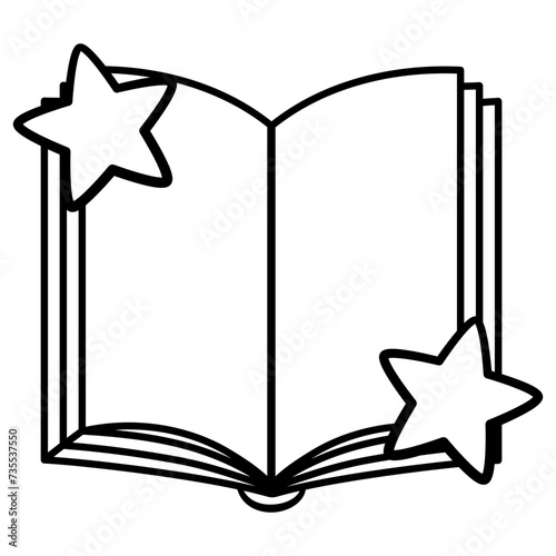 Open Book with Stars