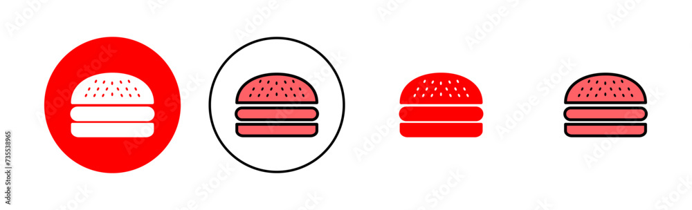 Burger icon set illustration. burger sign and symbol. hamburger Burger icon set illustration. burger sign and symbol. hamburger