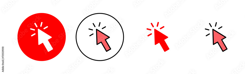 Click icon set illustration. pointer arrow sign and symbol. cursor icon Click icon set illustration. pointer arrow sign and symbol. cursor icon