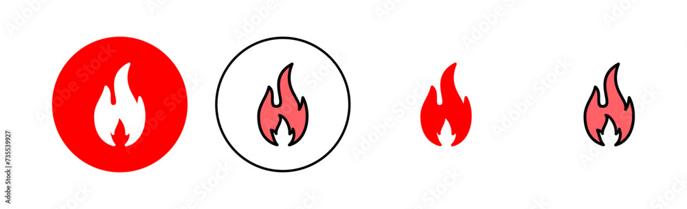 Fire icon set illustration. fire sign and symbol Fire icon set illustration. fire sign and symbol