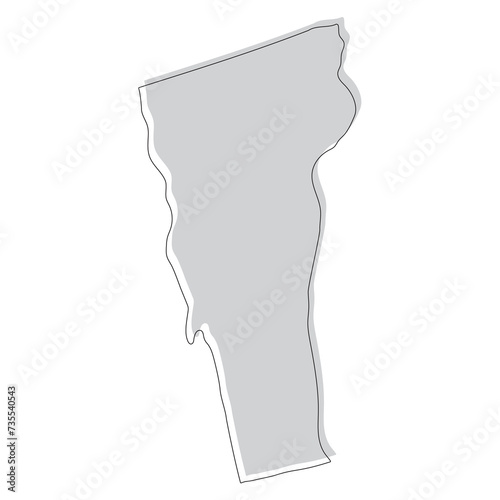 Vermont state map. Map of the U.S. state of Vermont.