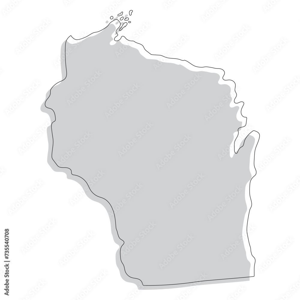 Wisconsin state map. Map of the U.S. state of Wisconsin. Wisconsin state map. Map of the U.S. state of Wisconsin.
