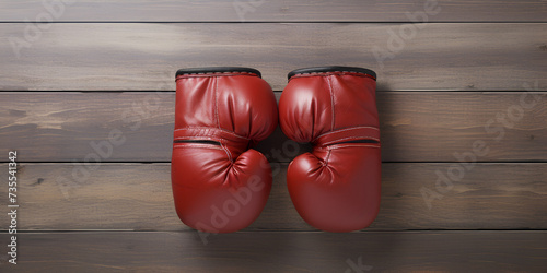 A pair of red  Red Boxing Gloves Stunning 3d Rendering Background © Fatima