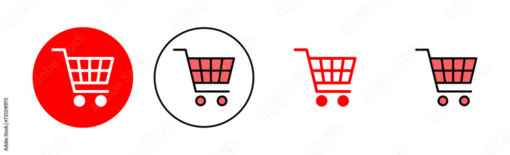 Shopping icon set illustration. Shopping cart sign and symbol. Trolley icon Shopping icon set illustration. Shopping cart sign and symbol. Trolley icon