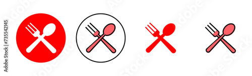 spoon and fork icon set illustration. spoon, fork and knife icon vector. restaurant sign and symbol