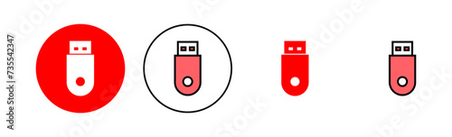 Usb icon set illustration. Flash disk sign and symbol. flash drive sign.