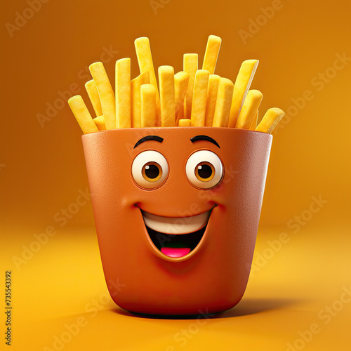 Cute Cartoon Happy French F...