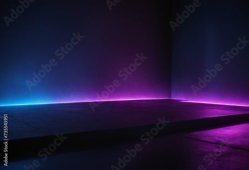 background with neon blue nad purple lights photo