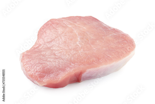 Piece of raw pork isolated on white