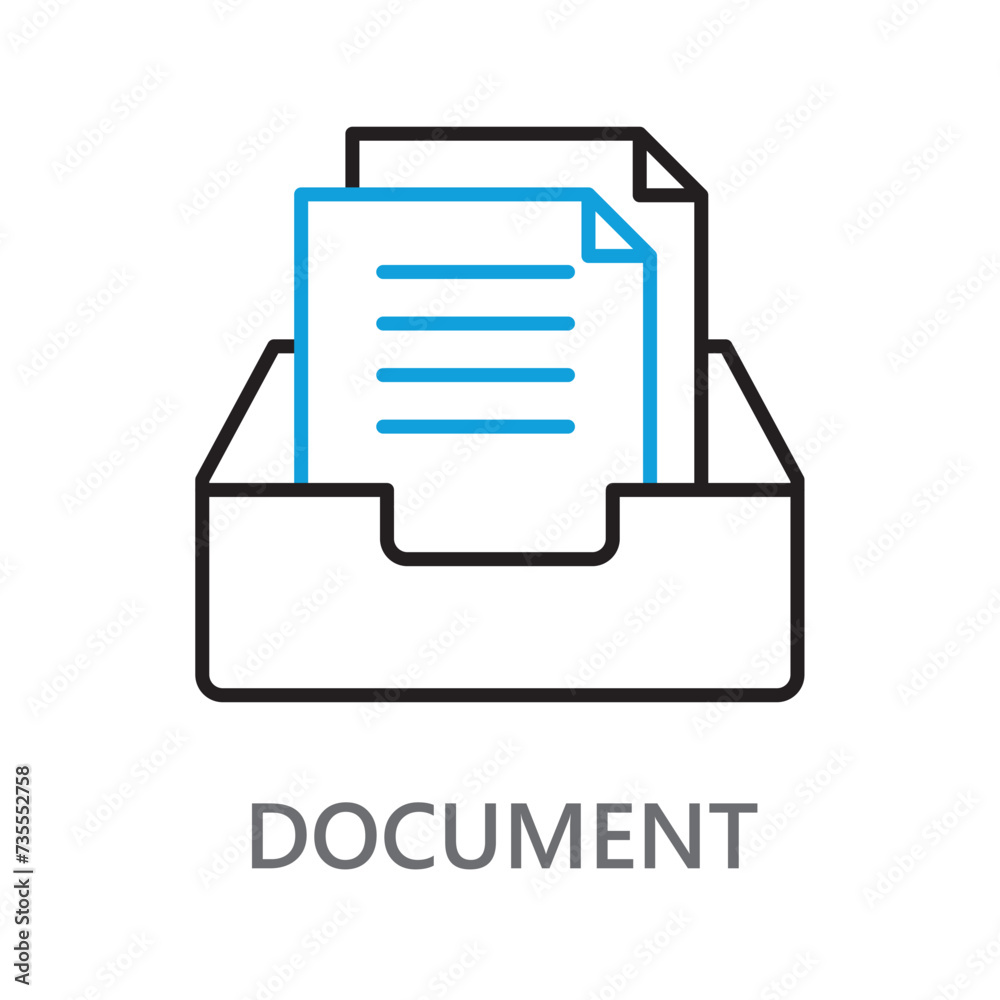 document icon. Line vector icon on white background. Editable linear style stroke. document icon. Line vector icon on white background. Editable linear style stroke.