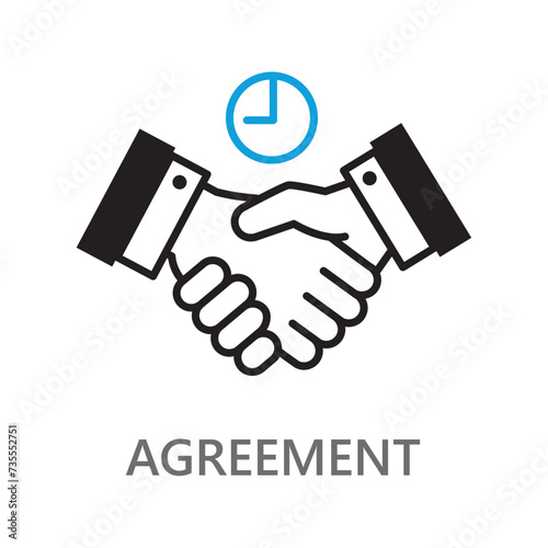 agreement icon. Line vector icon on white background. Editable linear style stroke. 
