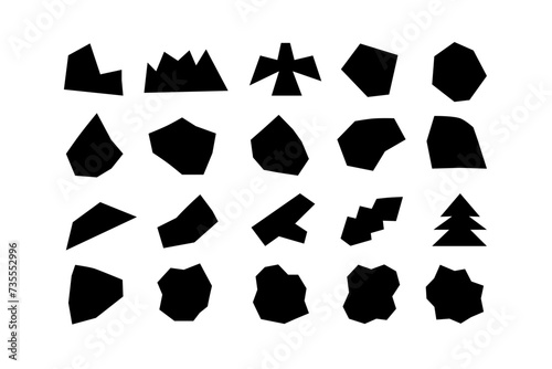 Editable collection of abstract vector shapes. DIY graphic kit to create your own aesthetic art and design. Use on printable product, presentation, infographics, content, publication, packaging, UI