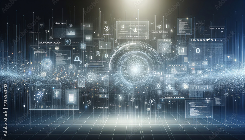 Futuristic text analysis interface with sleek icons and data visualization Futuristic text analysis interface with sleek icons and data visualization