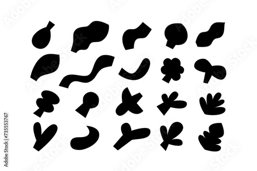 Editable collection of abstract vector shapes. DIY graphic kit to create your own aesthetic art and design. Use on printable product, presentation, infographics, content, publication, packaging, UI