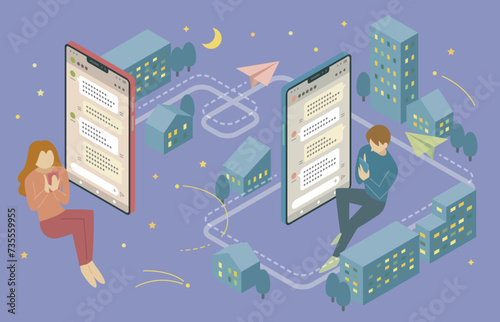 インターネットコミュニケーションのイラスト