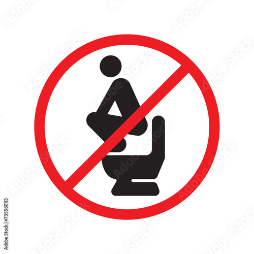 No Squatting on the Toilet icon. line vector icon on white background. High quality design element. Editable linear style stroke. Vector icon