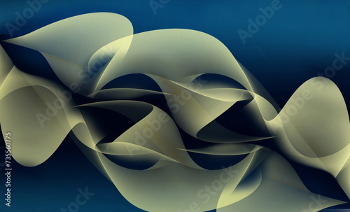 Abstract 3d smooth yellow on beauty gradient blue graphic art