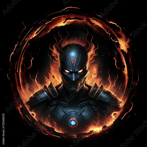 movie and game character illustration on black backround	
 photo