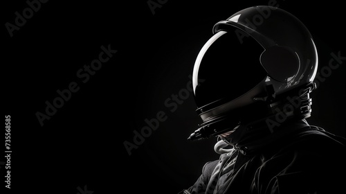 Astronaut Helmet in Dramatic Monochrome