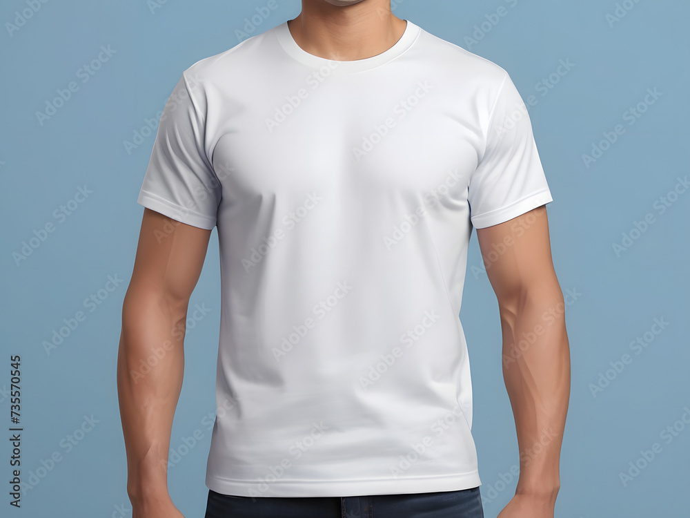 man wearing a white casual t shirt front view mockup man wearing a white casual t shirt front view mockup