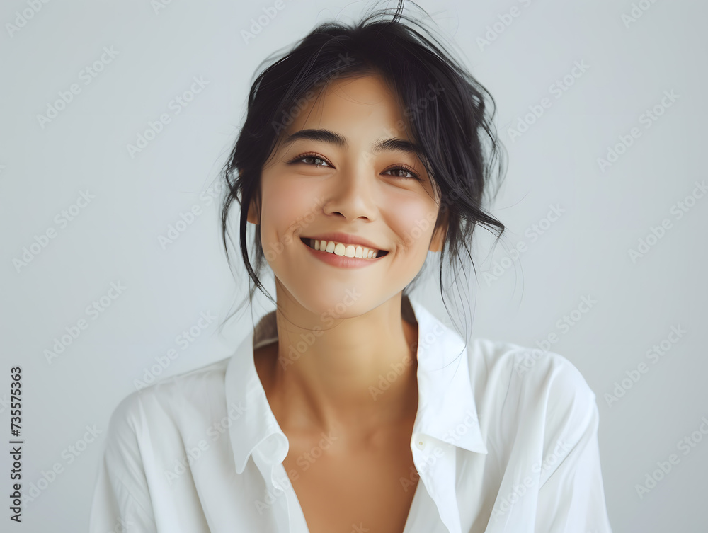 落ち着いた雰囲気を漂わせる日本人女性の自然な笑顔