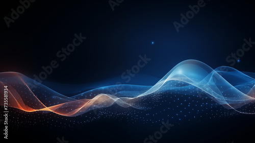 Abstract technology background big data digital line in black background