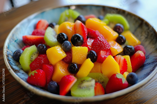 Fruit salad. Colorful Mixed Fresh Berries and Fruit