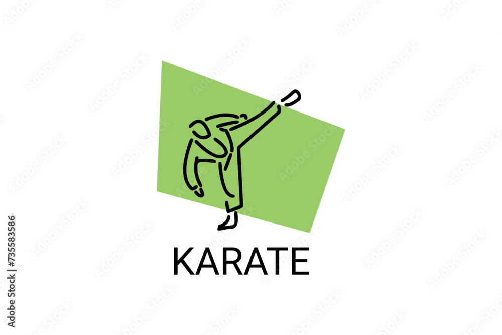 Karate sport vector line icon. sportman, fighting stance. sport pictogram illustration. Karate sport vector line icon. sportman, fighting stance. sport pictogram illustration.