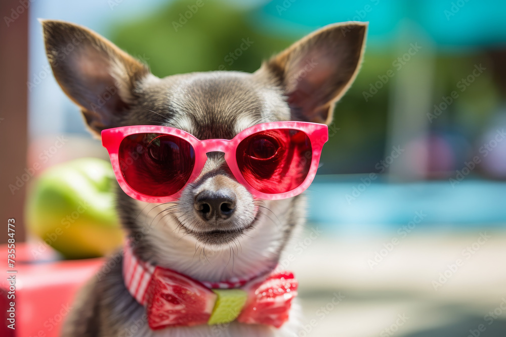 Sunshine Sniffer: Chihuahua's Day in the Park - Cute Dog Animal made with Generative AI  