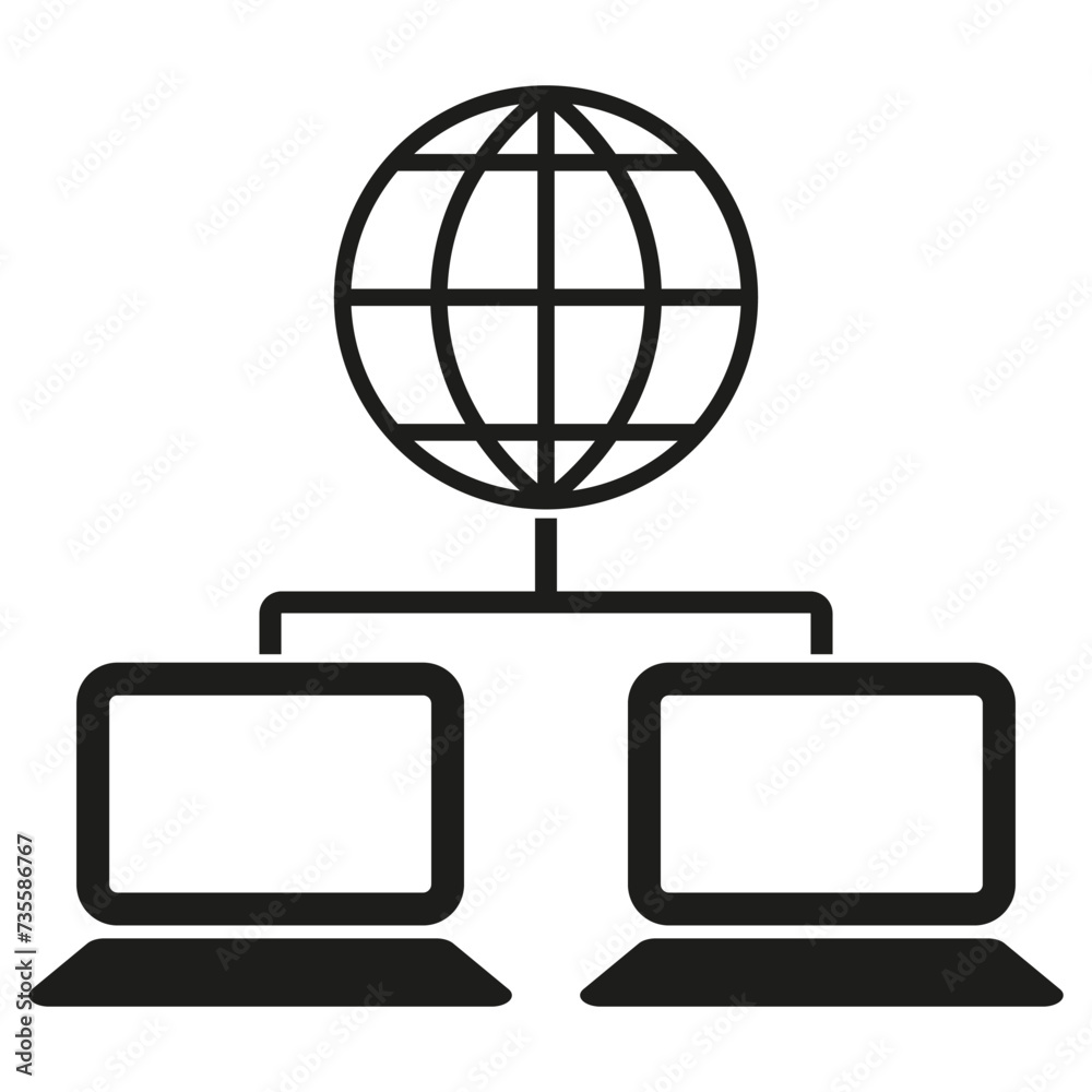 Internet connected laptop icon. Vector illustration. EPS 10. Internet connected laptop icon. Vector illustration. EPS 10.