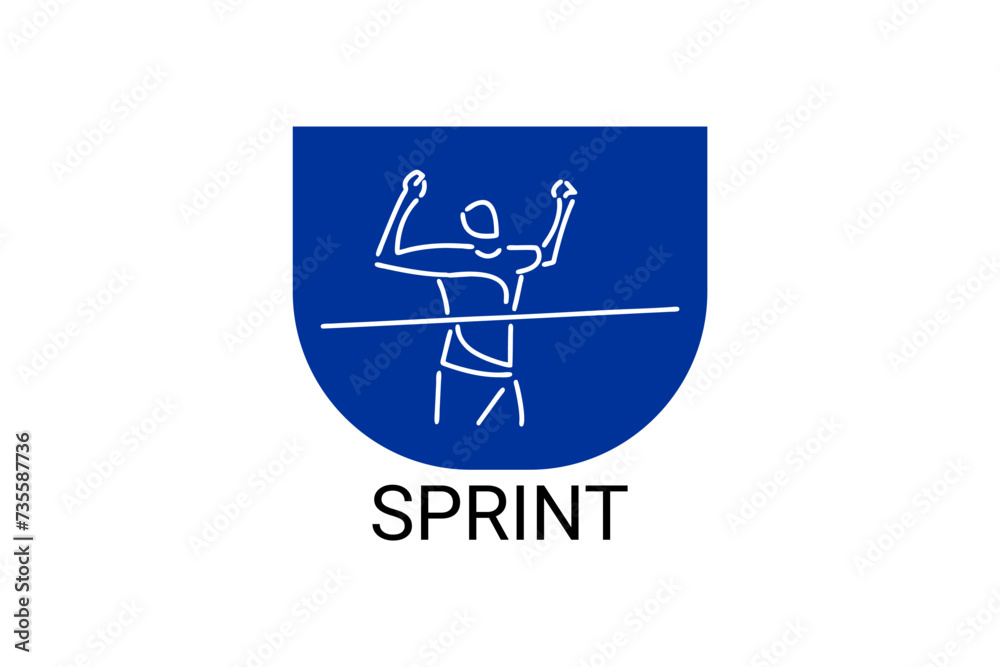 Sprint sport vector line icon. Sprinter running in athletic track. sport pictogram, vector illustration. Sprint sport vector line icon. Sprinter running in athletic track. sport pictogram, vector illustration.