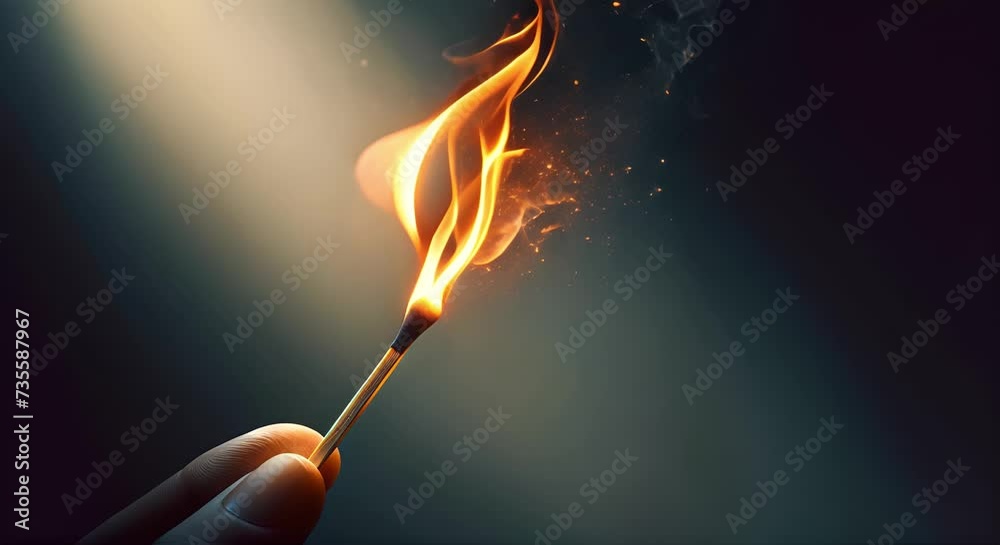 Burning matchstick - Generative AI Burning matchstick - Generative AI