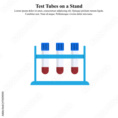 Isolated illustration concept of a test tube on a stand.