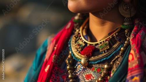 Traditional Portrait of a Cultural Heritage - Ethnic Jewelry.