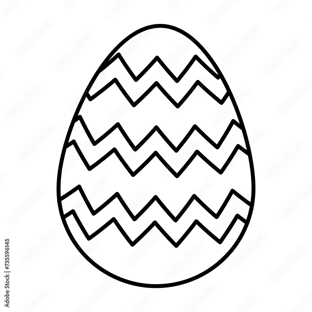 Easter egg. Cute doodle decorative egg. Vector linear illustration. Easter egg. Cute doodle decorative egg. Vector linear illustration.