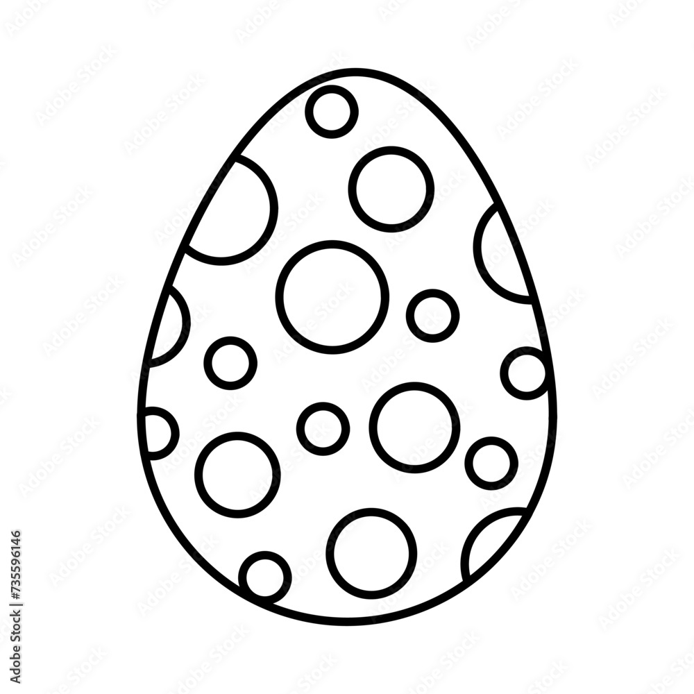 Easter egg. Cute doodle decorative egg. Vector linear illustration. Easter egg. Cute doodle decorative egg. Vector linear illustration.