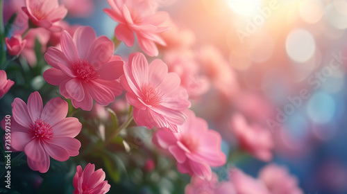 pink flowers in spring background  mother day or Spring background