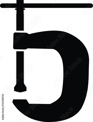 Vice clamp icon. Clamp sign. Locksmith tool symbol. Clamp tool logo. flat style.