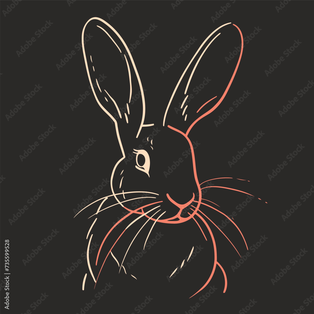 Vector line art rabbit Vector line art rabbit
