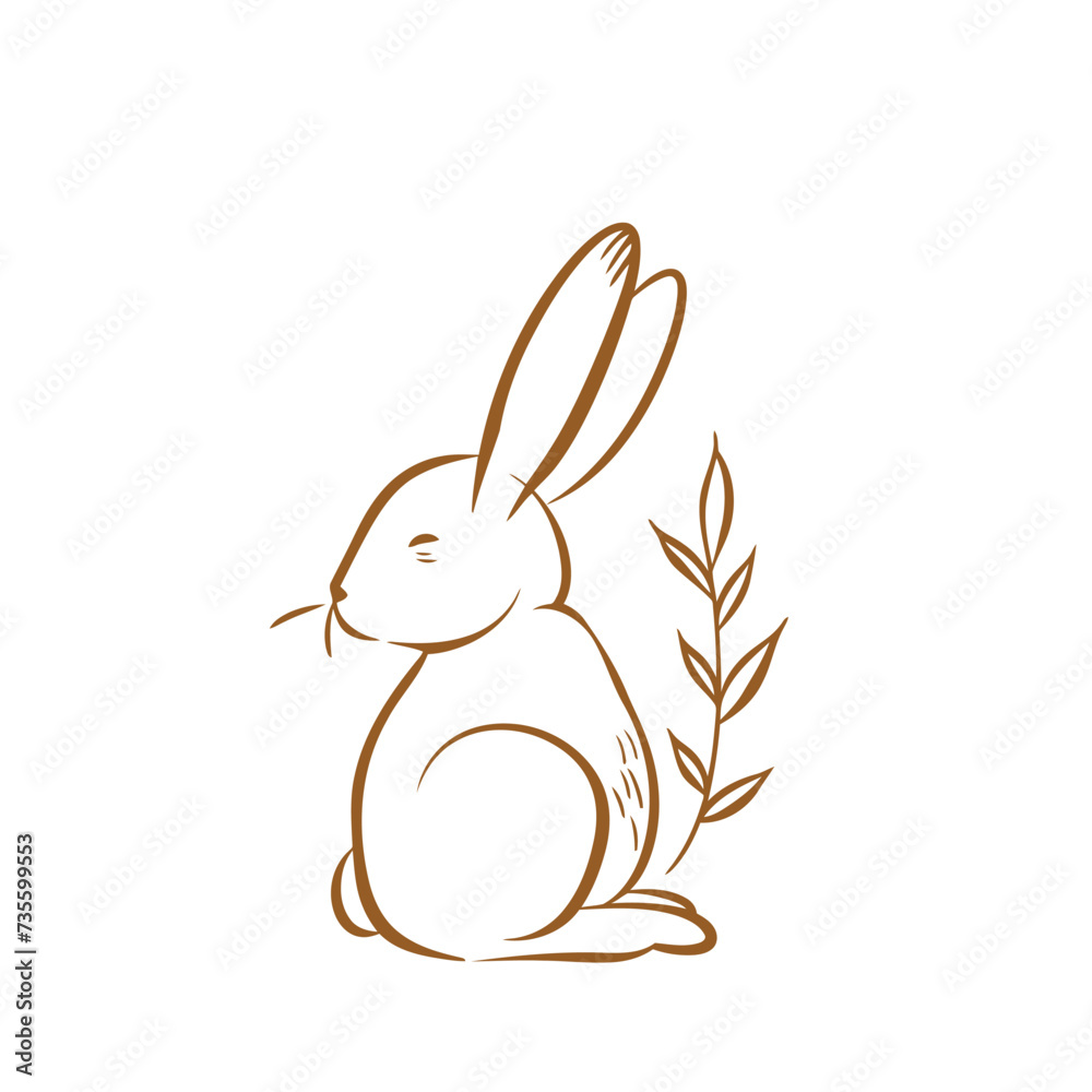 Vector silhouette rabbit symbol logo Vector silhouette rabbit symbol logo
