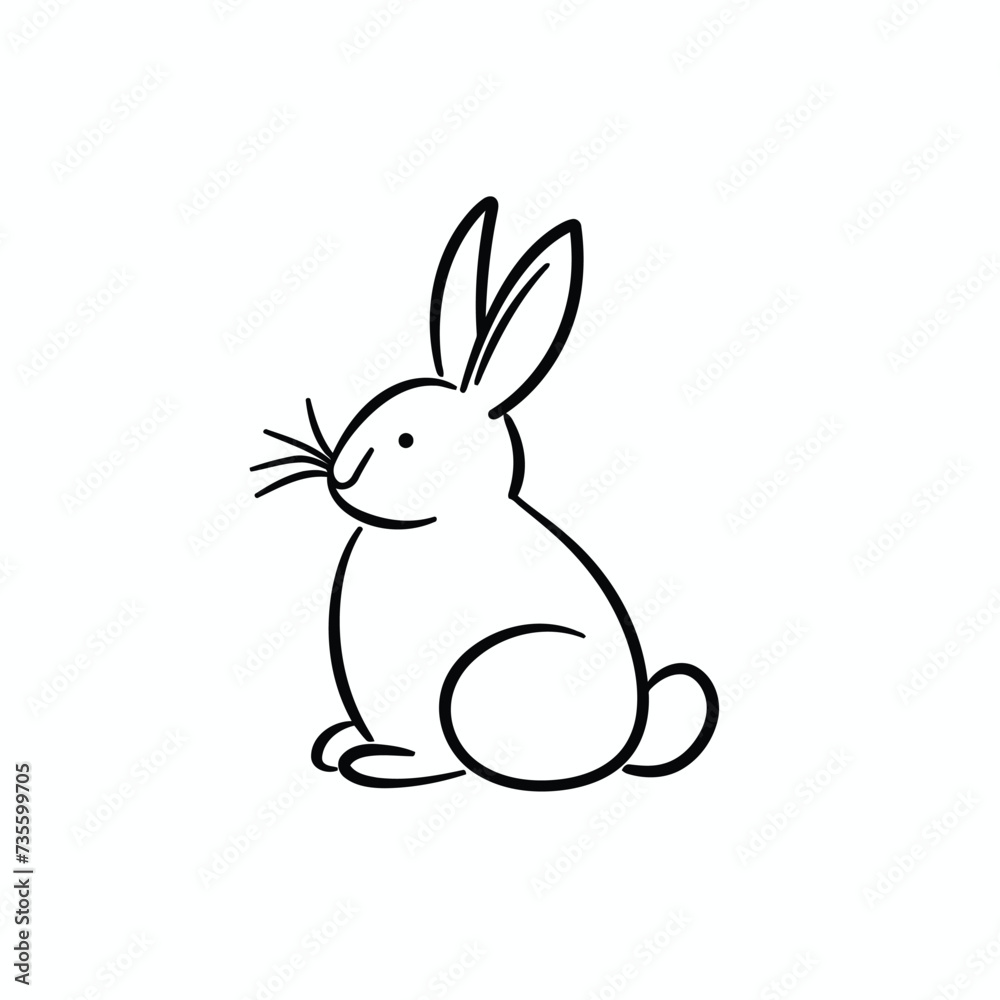Obraz premium Vector line art rabbit