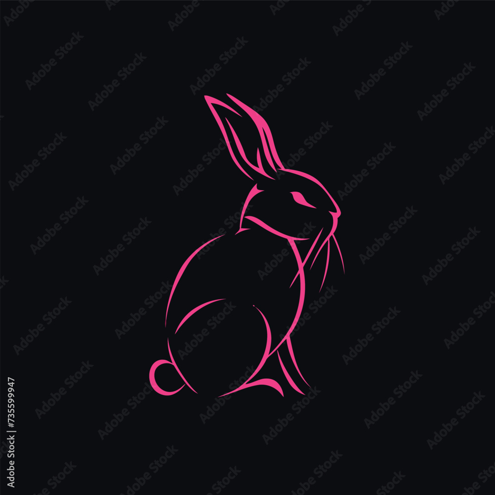 Vector silhouette rabbit symbol logo Vector silhouette rabbit symbol logo